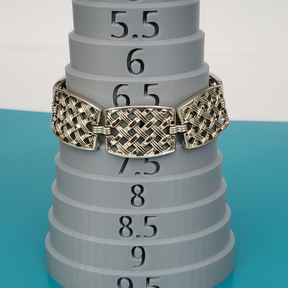 Vintage Sarah Coventry Gold Tone Basket Weave Panel Bracelet